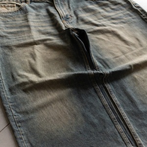 Jeans en denim décontractés pour hommes, coupe large, taille mi-haute, style streetwear hip-hop |   OEM/ODM Logo personnalisé Fourniture en gros Respirant Imperméable - Product Image 3