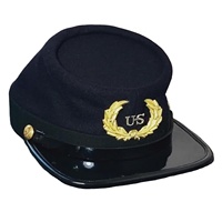 Gorra de artillería Union estilo Civil War, diseñada como una reproducción para coleccionistas o recreadores históricos.