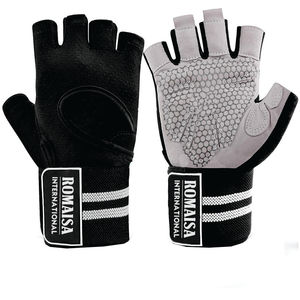 Wholesale ROMAISA Premium Quality Anti-Skid Adjustable Fingerless Lace-Up Closure Unisex <b>Gym</b> Gloves for <b>Weight</b> Lifting Made - Product Image 5