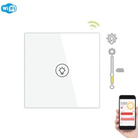 Interrupteur variateur intelligent WiFi Zigbee RF433 EU 86mm 1/2/3 Gang 10A Panneau tactile PC Fonctionne avec l'application Smart Life et Alexa/Google Home