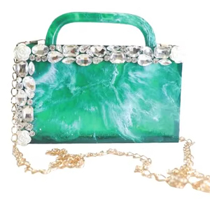 Bolso de Mano de Resina Transparente para Mujer, Diseño Acrílico para Fiestas, Bodas y Eventos Nocturnos - Product Image 1