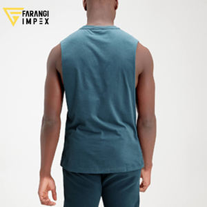 Personnalisé hommes coton sans manches gilet débardeurs Fitness musculation Fitness vêtements de sport col rond haut pour hommes Sublimation couleur - Product Image 2