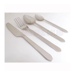 Juego de cubiertos de acero inoxidable sostenible con asas ecológicas forjadas a mano para fiestas - Product Image 4