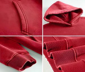 เสื้อกันหนาวมีฮู้ดแบบสวมหัว500GSM ผ้าฝ้าย100% ออกแบบโลโก้ได้ตามต้องการ - Product Image 6