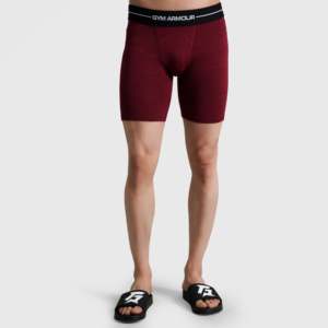 Boxers mi-hauts pour hommes GA, couleur bordeaux, pour la gym et l'entraînement, taille XL, en tissu Spandex respirant, avec logo jetable sur la ceinture - Product Image 4