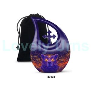 โกศสำหรับผู้ใหญ่สำหรับใส่เถ้ากระดูกของมนุษย์ตกแต่งสำหรับงานศพขนาดใหญ่พร้อมถุงฟรี - Product Image 1