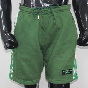 High-Waist <b>Short</b> Knitted Quality Cotton <b>Fleece</b> Soft Comfortable Anti-Wrinkle Breathable Waterproof Plain Dyed Drawstring Closure - Product Image 3