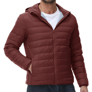 Men's Casual Sport Hooded <b>Windbreaker</b> Puffer Jackets Solid Color Warm Outwear with Waterproof Material for Outdoor Activities - Product Image 2