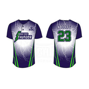 Jersey de Softbol Personalizado de Alta Calidad con Dos Botones, Transpirable, para Deportes al Aire Libre, Talla Grande para Adultos, 100% Poliéster - Product Image 1