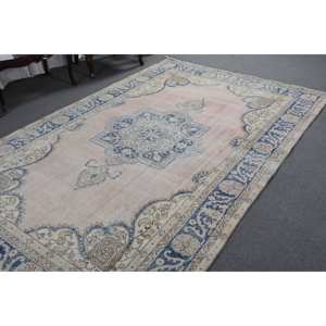 Tapis en laine beige bleu persan classique 6.6x10.3 pieds tapis turcs turcs support en Latex pour salon couloir 10mm en peluche - Product Image 4