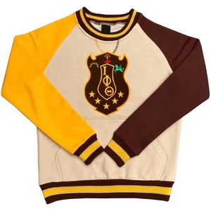 Sweat-shirts en molleton de coton à col rond et poche kangourou, couleurs contrastées, style Lota Phi Theta, pour l'automne et l'hiver, vente en gros - Product Image 1