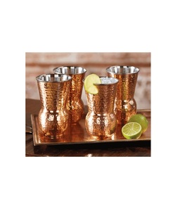 Elegant rustic finished copper glass for drinking <b>water</b> designed to enhance the charm of traditional <b>tableware</b> - Product Image 3
