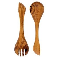 Nuevo diseño de cucharas de ensalada de madera, servidores para restaurante, Hotel, hogar, servidor de ensalada decorativo, juego de herramientas para frutas y verduras