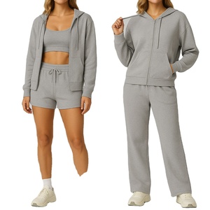 Conjunto Deportivo de 2 Piezas para Mujer, Color Rosa Intenso, Sudadera con Capucha y Pantalones Cortos o Largos, Logotipo Personalizado, Ropa Deportiva de Moda 2026 - Product Image 3