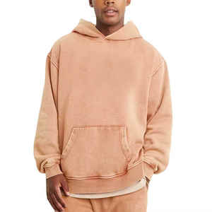 เสื้อฮู้ดผู้ชายทรงโอเวอร์ไซส์ผ้าฟลีซผ้าขนแกะมีฮู้ดสำหรับผู้ชายโลโก้แบบปรับแต่งได้ - Product Image 1