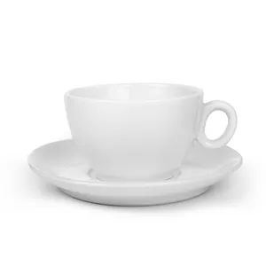 100% İtalya'da yapılan yüksek kaliteli Caffe Latte fincan ve çay tabağı ALBA 290cc IPA Porcellane bar kahve kavurma restoran barista için