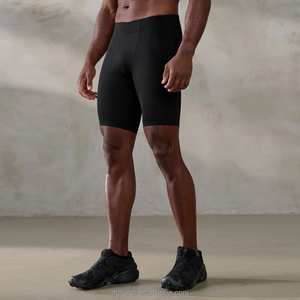 Pantalones cortos ajustados de 4 vías con cintura elástica y logotipo personalizado, ligeros, ajustados, para correr, gimnasio, ciclismo, entrenamiento para hombres - Product Image 4