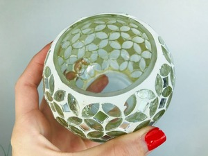 Portavelas de Vidrio de Lujo con Mosaico para Año Nuevo, Decorado con Cristal Transparente, para Velas Votivas, Decoración Navideña - Product Image 6