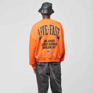 เสื้อสเวตเตอร์สำหรับผู้ชายและผู้หญิงแบบสั่งตัดสีส้มต่ำ - Product Image 4