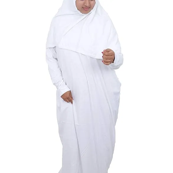 Gaun katun Abaya Muslim trendi baru untuk wanita gaun sederhana Lebaran Muslim Abaya gaun elegan