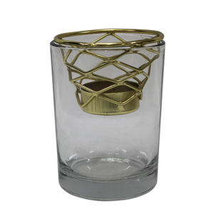 Custom size Home Decorative Glass & Iron T-Light Holder Brass Plating Candle <b>Stand</b> And Votive For Home & Wedding decor - Product Image 1