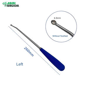 Cureta Ósea UBE de 5.5 mm Izquierda con Dientes, de Acero Inoxidable, Instrumentos Quirúrgicos Ortopédicos Manuales - Product Image 2