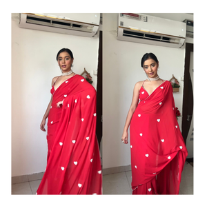 Sari estampada elegante de calidad superior para ropa de fiesta de mujer tela Georgette de flujo suave opciones étnicas elegantes venta adultos - Product Image 1