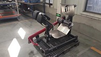 Machine de squat à double poste commerciale pour extensions de hanche à 45 degrés, avec double plateau pour les pieds, entraîneur de fessiers, tube ovale en acier de 2,5 mm