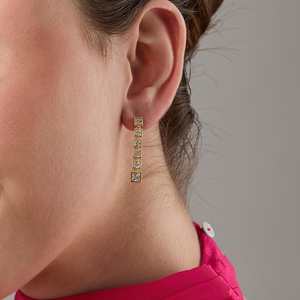 Boucles d'oreilles pendantes géométriques tendance pour femmes en alliage de zinc plaqué or pour occasions festives 183936 - Product Image 2