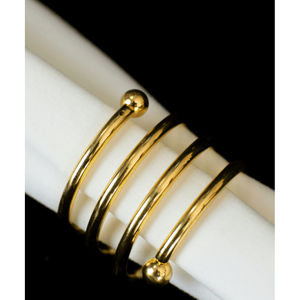 Luxury Gold Hammered Napkin Ring Round Textured Design Metal Holder Modern Table Decor for Weddings and Dining - Product Image 5