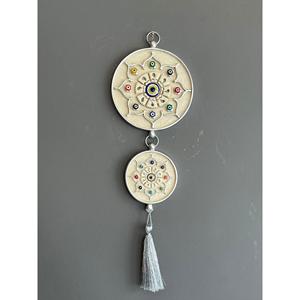 Lavolo crema e malocchio color argento 2 pezzi - Product Image 1