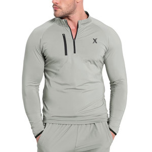 Sweat à capuche d'hiver durable, doux, respirant, demi-zip, coupe ajustée, écologique, pour l'entraînement sportif et l'usage quotidien actif - Product Image 1