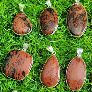 Cabujón de obsidiana de caoba de alta calidad, cabujón de piedras preciosas sueltas de obsidiana Natural, piedra preciosa de cristal suelta de obsidiana de caoba - Product Image 5