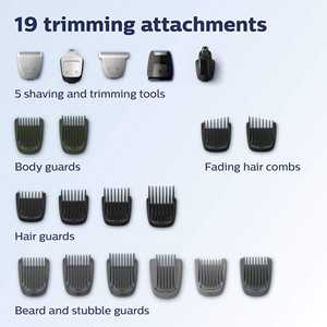 Kit de Afeitado Multifuncional 7000 de 23 Piezas, Totalmente Lavable, con Cuchillas Dobles de Acero Inoxidable, Resistente al Agua IPX7, Recargable por USB, Enchufe Estadounidense - Product Image 5