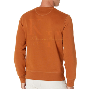 Pull-over décontracté pour hommes en laine mélangée à manches longues avec couleur unie pour un confort maximal par temps froid Logo sur le devant - Product Image 3