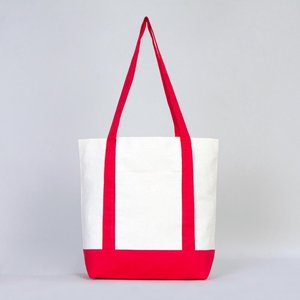 Eco-Friendly Cotton <b>Large</b> Tote <b>Bag</b> Red Handles 16x14x5 Leopard Letter Pattern Recyclable <b>Canvas</b> Shopping <b>Bag</b> for Advertising - Product Image 5