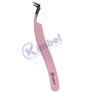 Professional Pink Stainless Steel Diamond Grip Volume Lash <b>Tweezers</b> Pointed Tip Eyelash Extensions Tool - Product Image 4