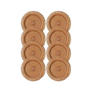 จานรองอาหารสานมือจากไม้ไผ่ลายดอกไม้สไตล์วินเทจ ขายดีที่สุด เหมาะสำหรับงานแต่งงานหรือใช้ในบ้าน - Product Image 5