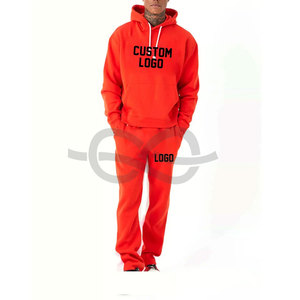 Unisex Stylish Casual Winter Tracksuits High Durability Long Sleeve Hoodie <b>Flared</b> <b>Sweatpants</b> Breathable Plus Size Fitness - Product Image 6