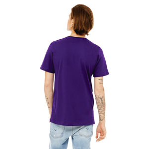 Camiseta con cuello en V unisex púrpura OEM-100% algodón peinado Airlume, jersey de 4,2 oz, manga corta - Product Image 3