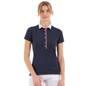 Chemise de golf pour femme en coton tricoté respirant à manches longues, protection UV, vêtements de sport actifs, OEM ODM, couleur unie - Product Image 1