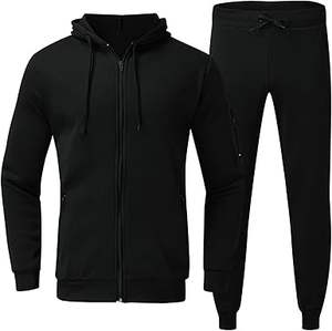 Wholesale Customized 100% Cotton Men's Winter Sports Tracksuit Zip <b>Hoodie</b> Sweat Jacket Jogging Trousers Plus Size <b>Running</b> Gear - Product Image 1