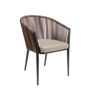 Skyline Restaurant Hotel Outdoor Wicker Dining Chairs Patio Furniture Modern Luxury Rattan Chairs