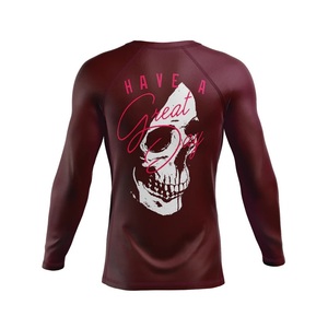 Great Day Men's Breathable Short Sleeve Rash Guard <b>Maroon</b> UPF50 Protection 100% Polyester 220g Heat-Transfer Printed - Product Image 2