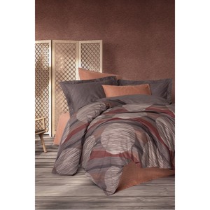 ชุดผ้าห่มคู่ลายเรขาคณิต Cotton Box Modern รุ่น Fluss สีซินนามอน สำหรับใช้ในบ้าน - Product Image 1