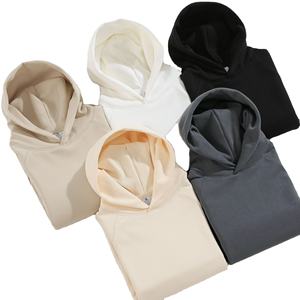 Sudadera con capucha de gran tamaño con bordado degradado personalizado, sudaderas con capucha de Terry francés sueltas de alta calidad para hombre, producción en fábrica - Product Image 1