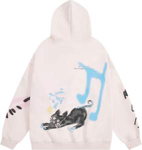 เสื้อฮู้ดซิปแบบยูนิเซ็กซ์ ดีไซน์สั่งทำได้ ผ้าฝ้าย 100% สไตล์สตรีทแวร์ แบรนด์ส่วนตัว ผู้ชาย สไตล์วินเทจ ขาดๆ แบบดิสเทรส - Product Image 4