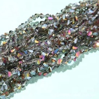 Perles triangulaires en cristal en vrac en gros Rondelle perle verre irrégulière concassée fausses pierres perles fabrication de bijoux à bricoler soi-même