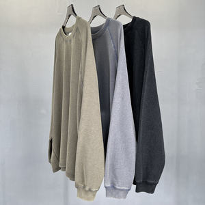 เสื้อสเวตเตอร์แขนยาวสำหรับผู้ชายเสื้อวาฟเฟิลวาฟเฟิลแบบหนาไซส์ใหญ่พิเศษแนววินเทจ - Product Image 1