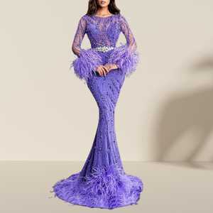 Vestido de noche elegante de gama alta, vestido de piso con diamantes de imitación ostentosos para mujer, cóctel, fiesta de cumpleaños, traje de sesión de fotos de boda - Product Image 5